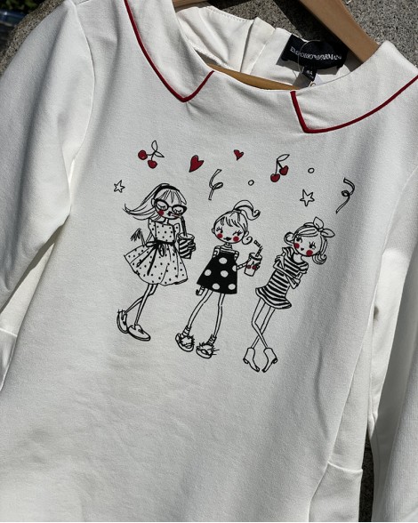 Šaty dětské Emporio Armani krémové